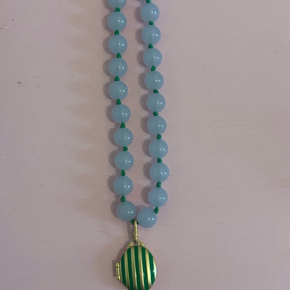 Clare V. Striped Green Locket